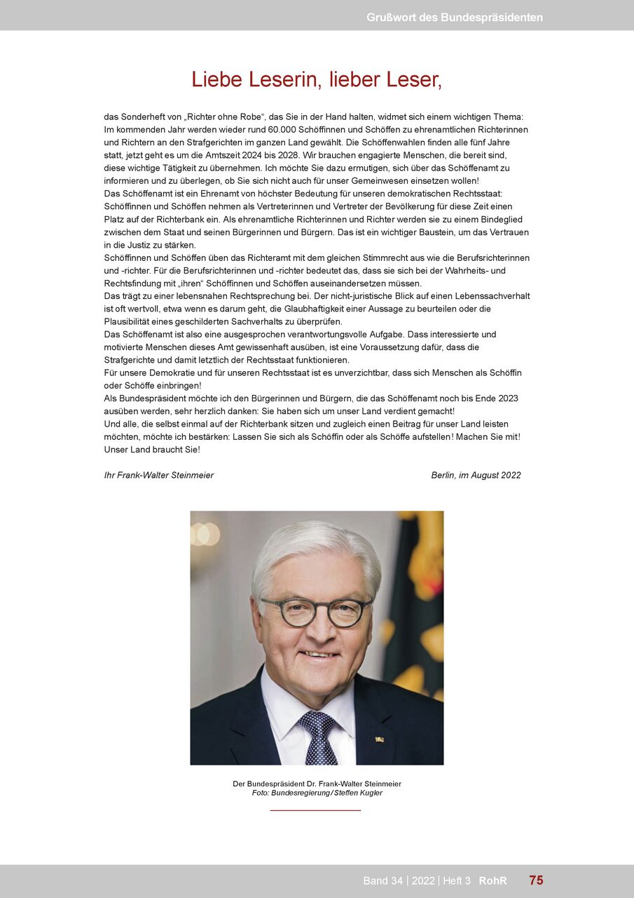 Vorwort Dr. Frank-Walter Steinmeier, Bundespräsident